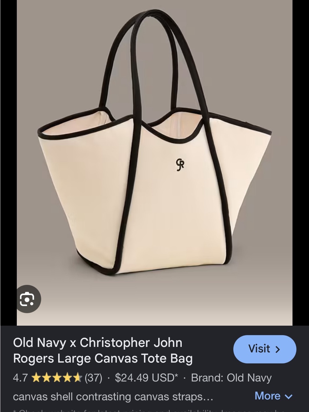 ISO Old Navy x Christopher John Rogers Large Canvas Tote Bag